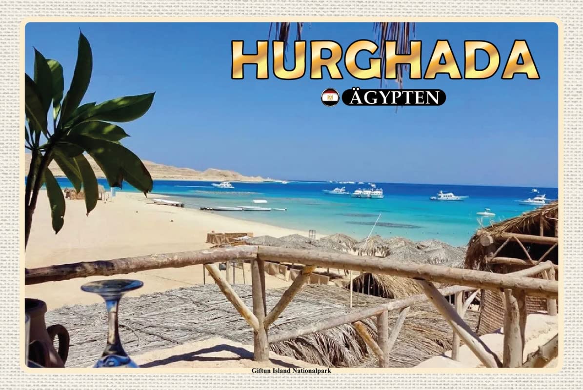 Curved Hurghada Egypt Giftun National Park Metal Sign Decorative Tin Sign 30x40cm
