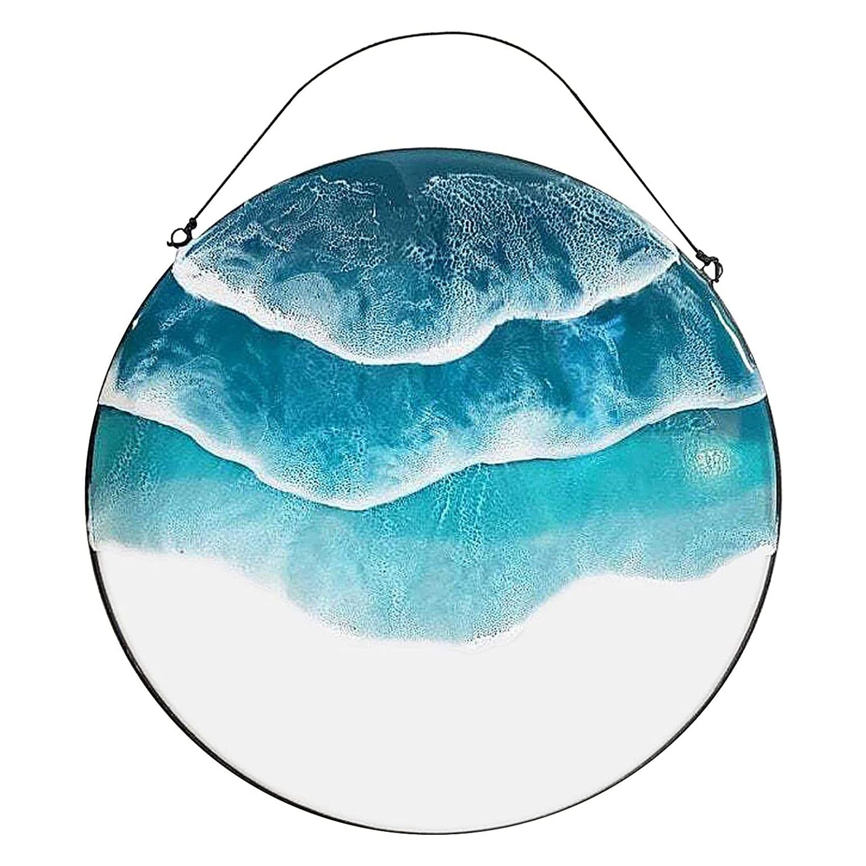 Wiedfedy Oceans Wave Stained Suncatcher, Window Hangings Decor, Decor Pendant, Panel Ornament for Home Decor - A