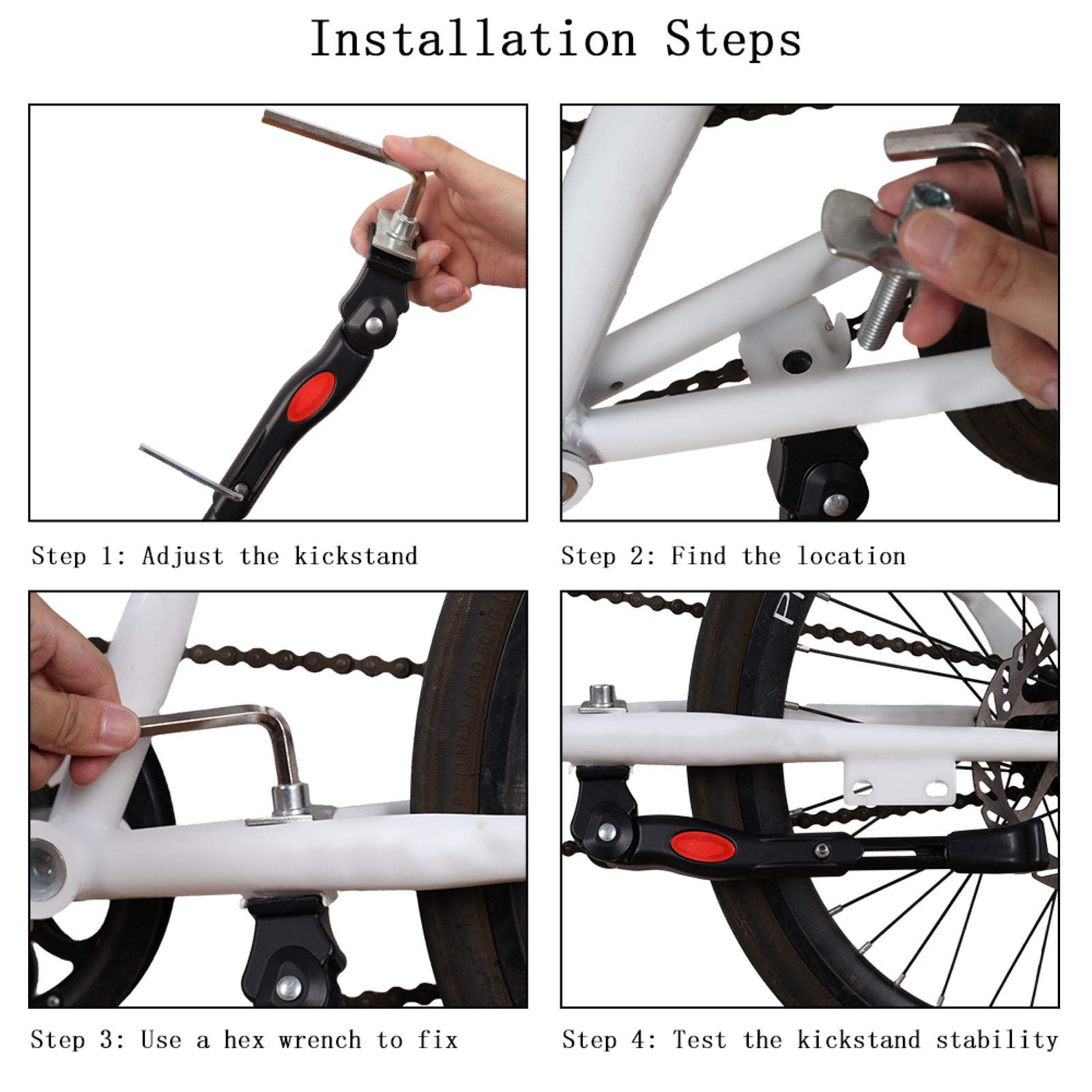 Bike Bicycle Kickstand Adjustable Center Adjustable 16 17 18 20 22 24 26  Inch for Kids Adult Trek Mountain Bike Road Bicycle