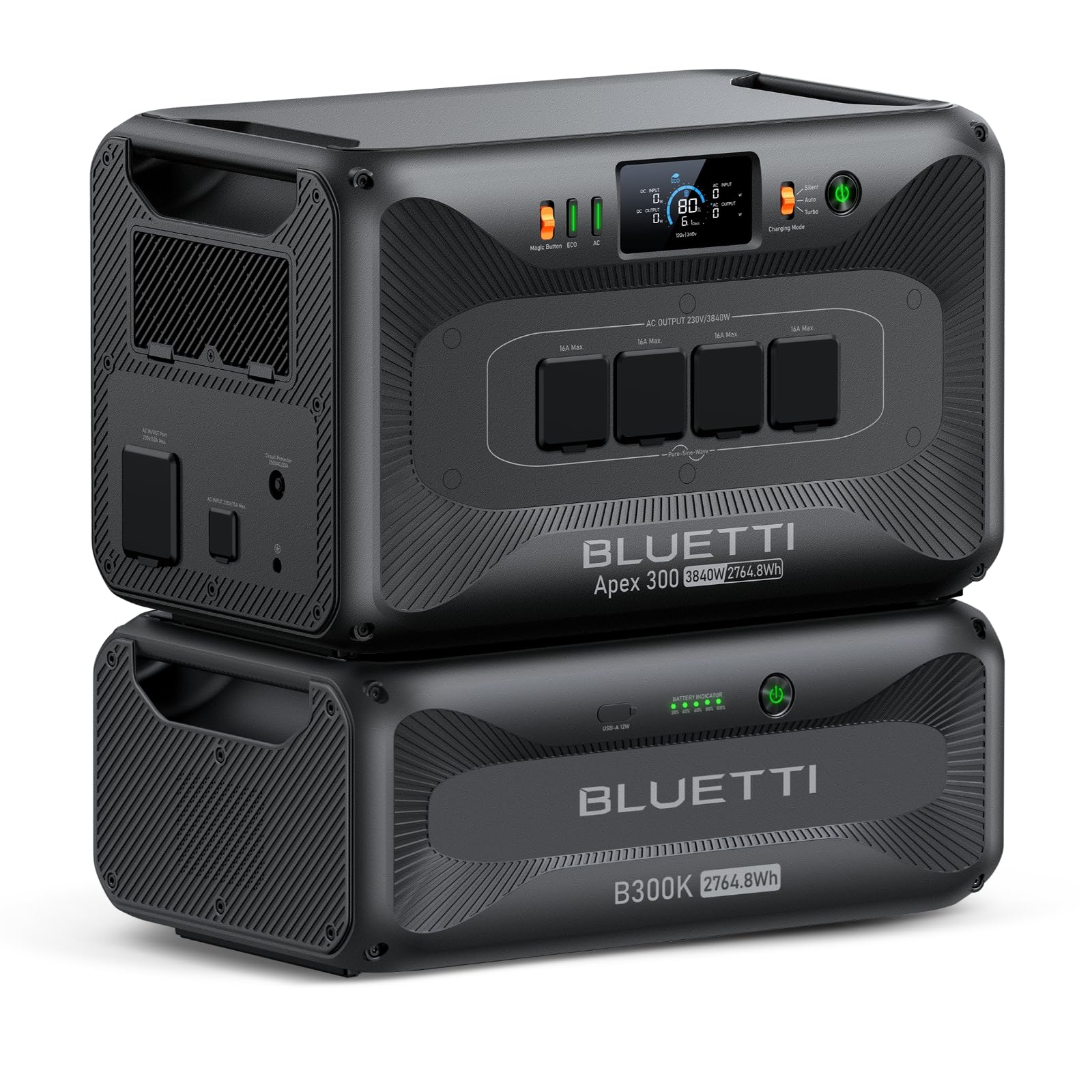 batteria solare bluetti apex 300 con 4 uscite ac 3840w