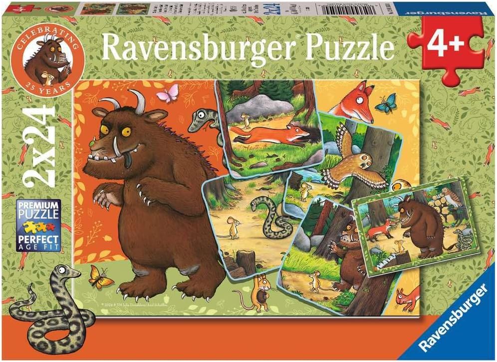 Ravensburger Kinderpuzzle 12001050 - Grüffelo im Wald - 2x24 Teile Grüffelo Puzzle für Kinder ab 4 Jahren