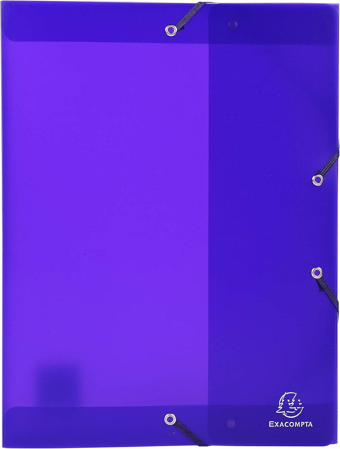 Exacompta - Ref 59876E - Chromaline Translucent Elasticated Filing Box - Suitable for A4 Documents, 25mm Spine, Elasticated Strap Closure - Purple (Pack of 4)