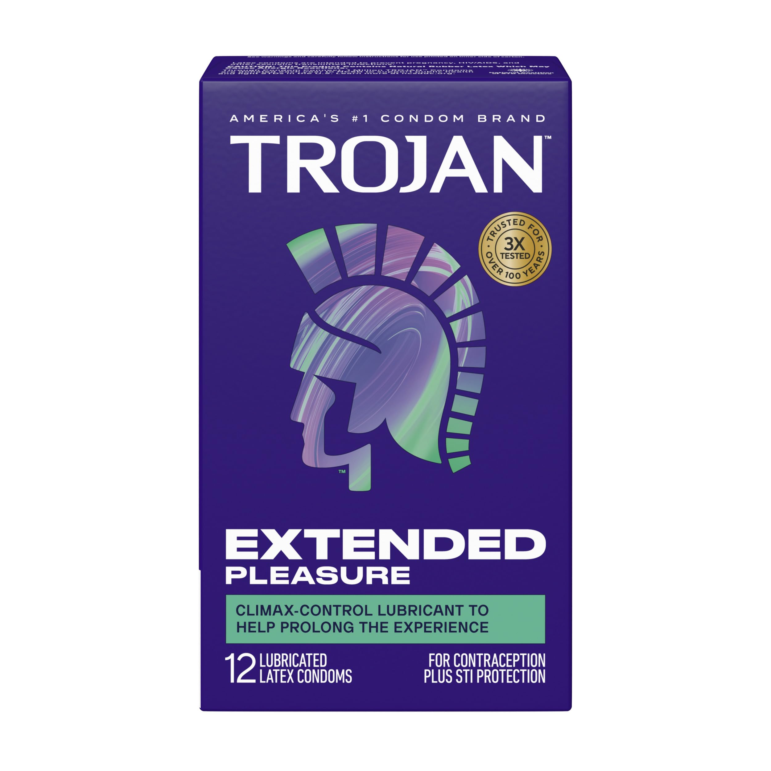 Trojan Extended Climax Control Lubricated Condoms, 12 Count