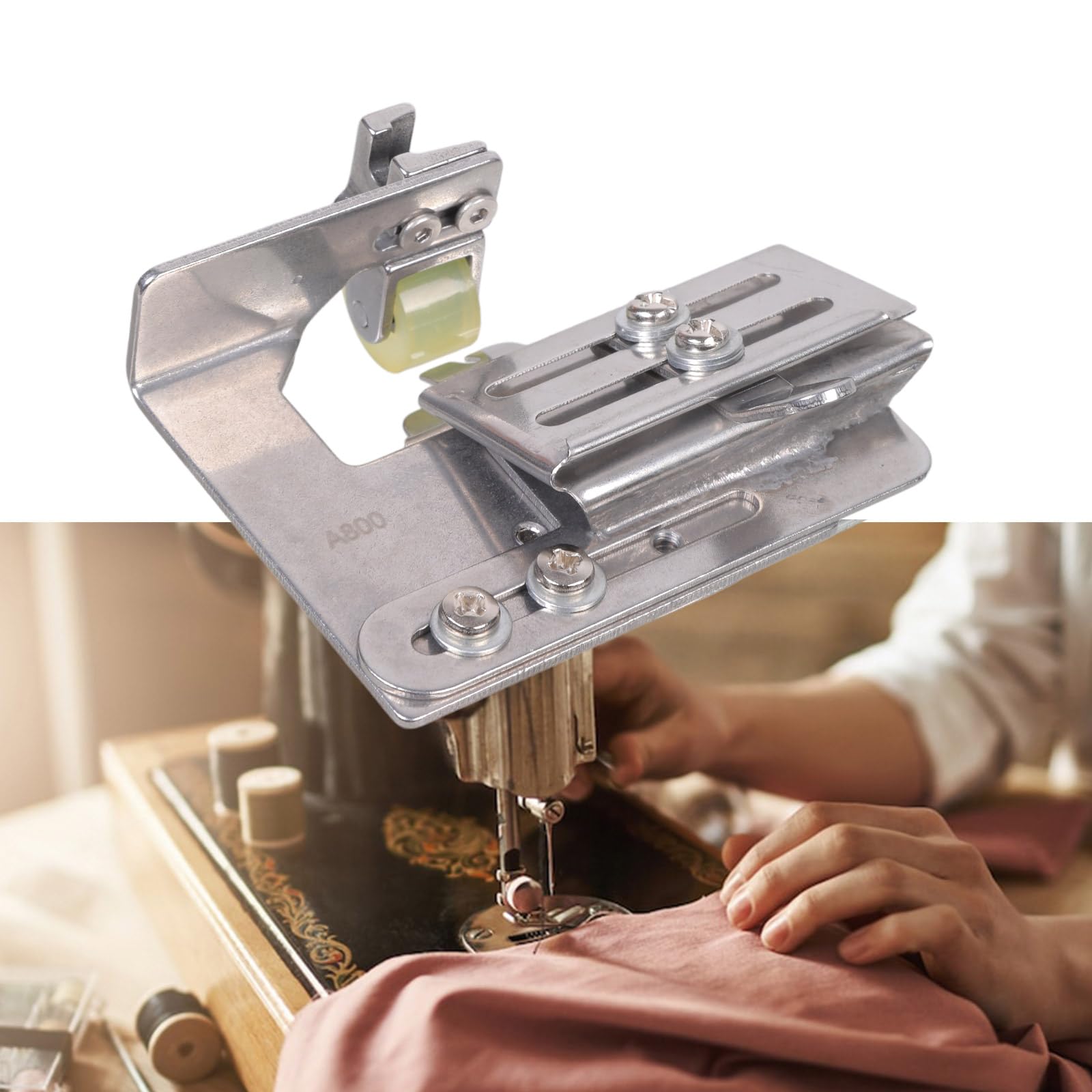 Prensatelas de rodillo de doble capa de ancho ajustable para máquina de coser plana industrial