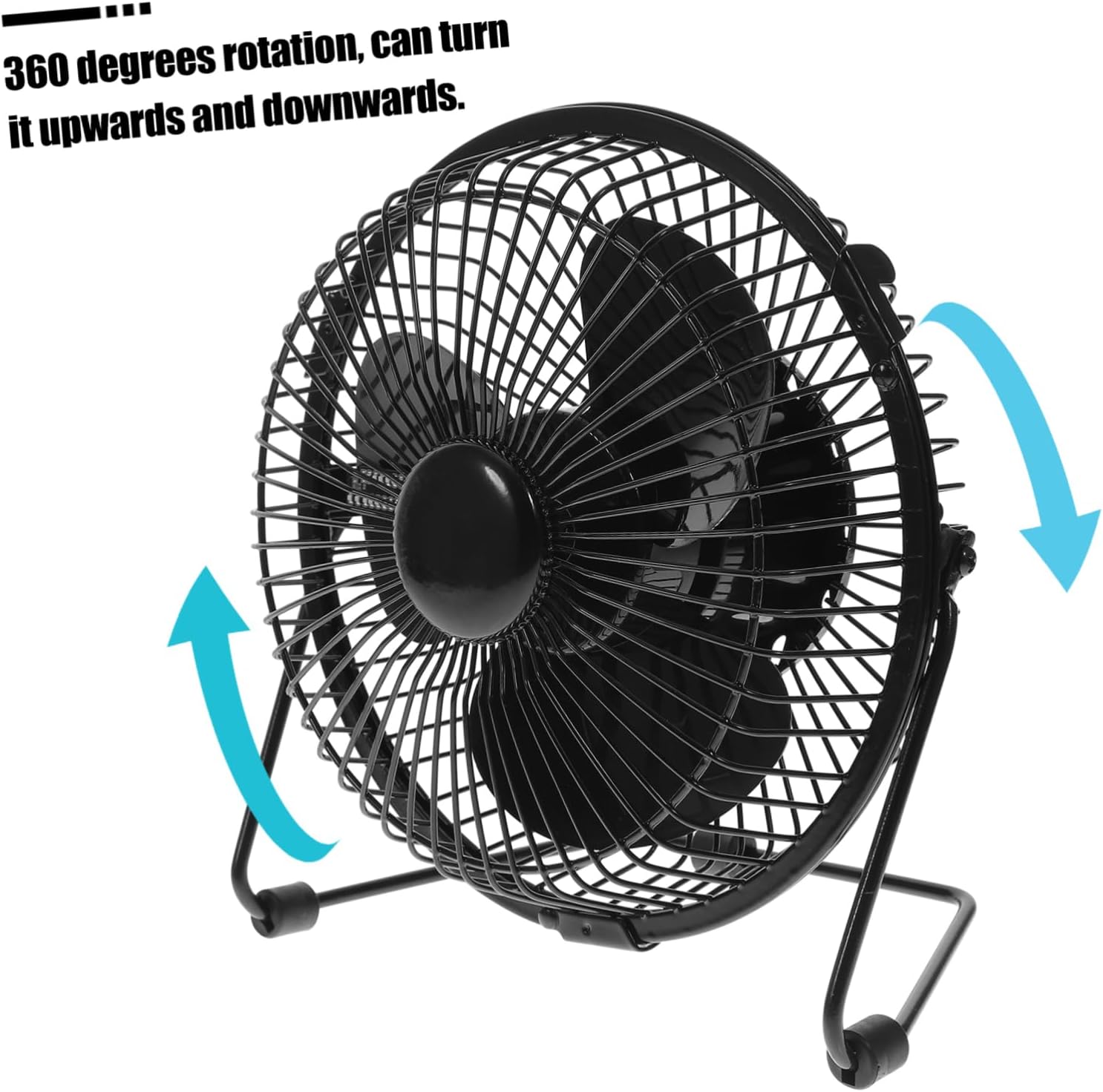 Mini Desktop Fan Temperature Display Portable Metal Clock Cooling Fan for Home Office Laptop