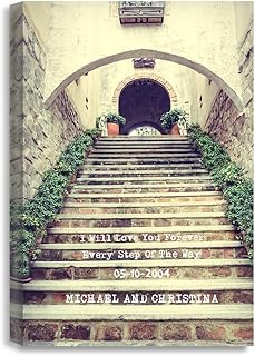 IPIC - Love You Every Step, Personalized Artwork with Names and Date on, Customized Gift for Anniversary,Wedding,Birthday and Holidays. 18x12