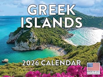 Greek Islands Calendar 2026 Monthly Wall Calender 12 Month | American Made