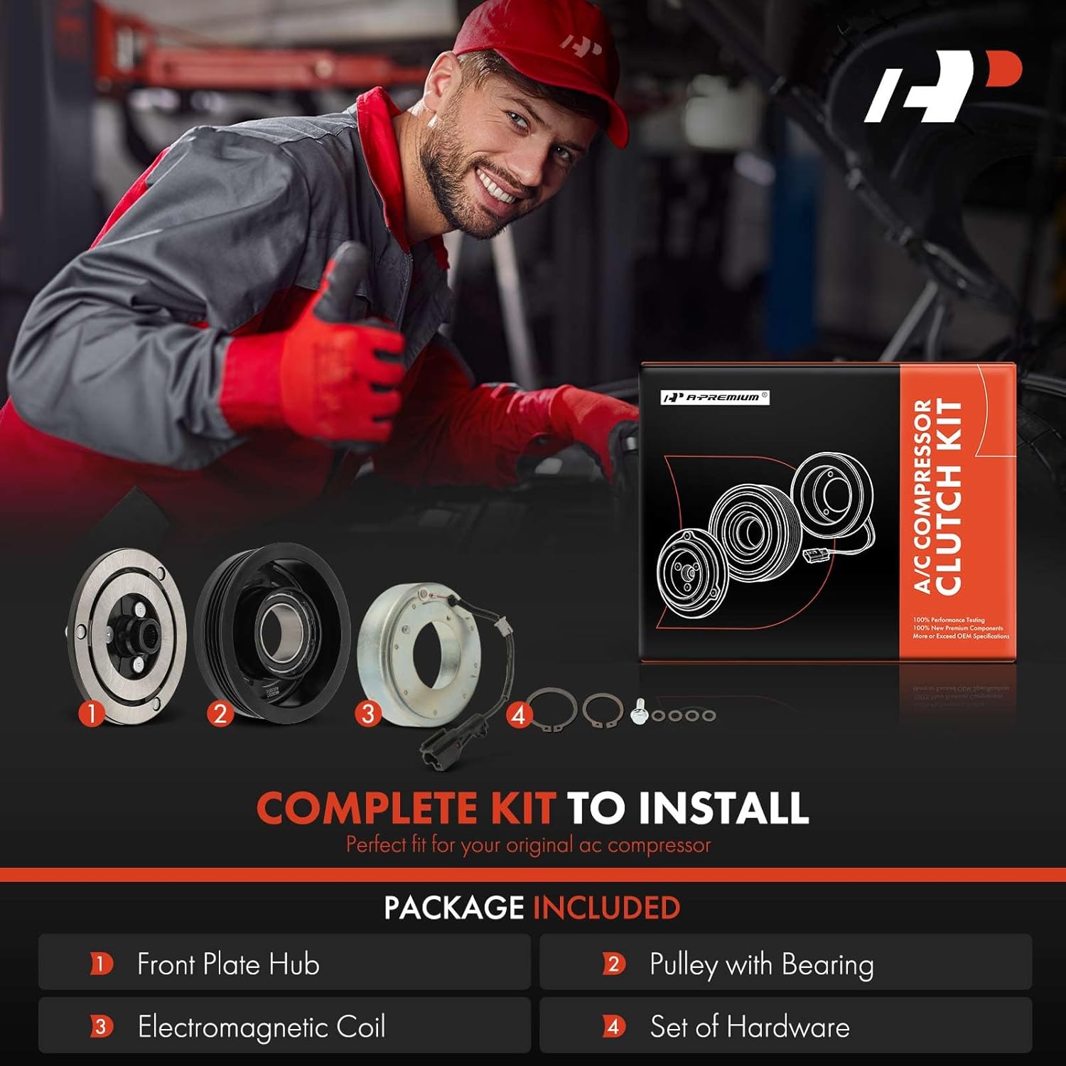 A-Premium Air Conditioner AC Compressor Clutch Kit Compatible with Subaru Forester 2007-2013, Impreza 2007-2014, WRX 2012-2015, WRX STI 2014-2020, 2.0L 2.5L