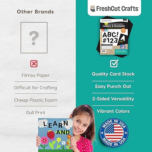 Miniatura 6 de FreshCut Crafts Letras y números para tablón de anuncios, color negro de 1.5 pulgadas, letras del alfabeto mayúsculas, números, puntuación, tarjetas