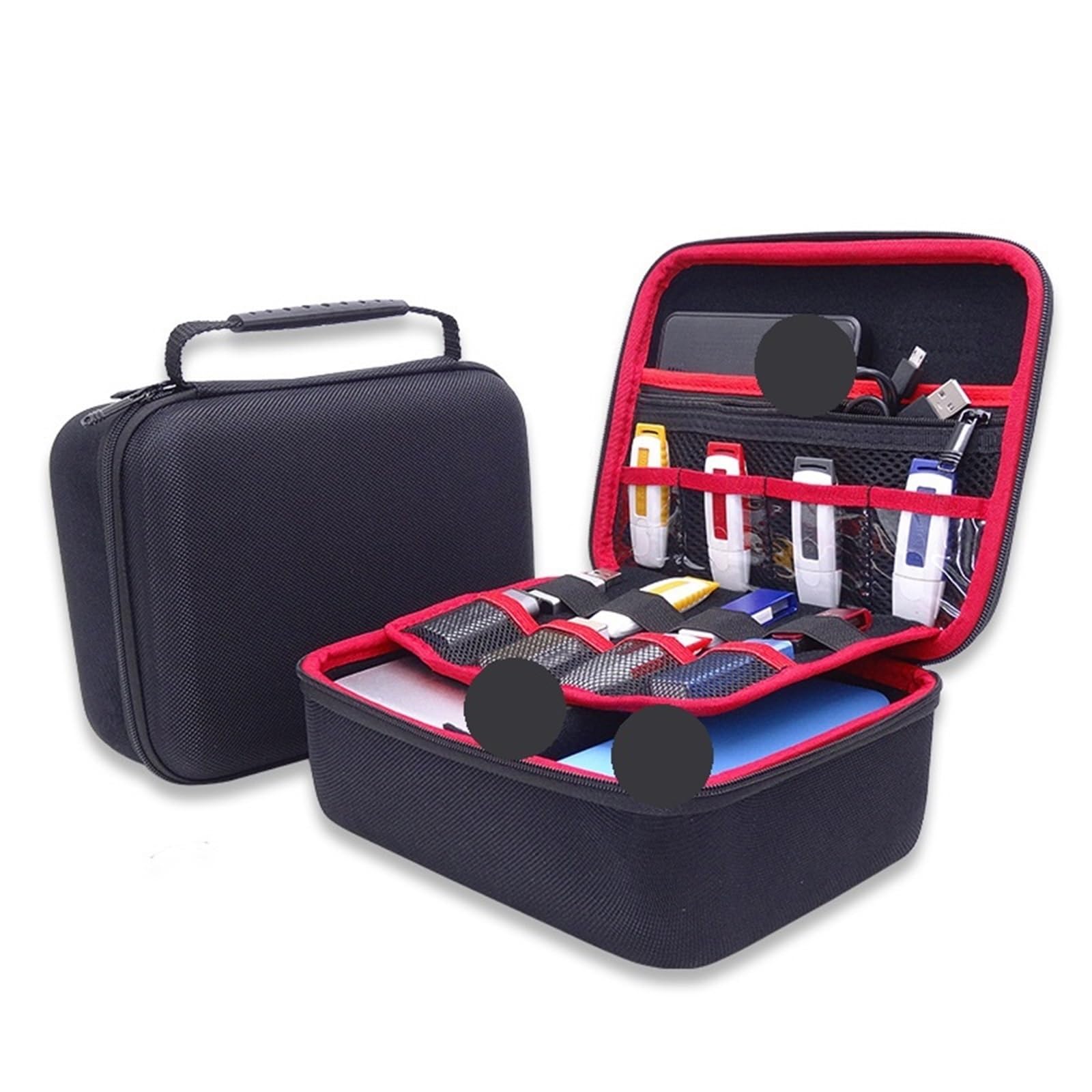 Torba na akcesoria elektroniczne, 2 szt. Gadżety cyfrowe o dużej pojemności. Etui z organizerem podróżnym na kabel do transmisji danych dysk USB(Gray)