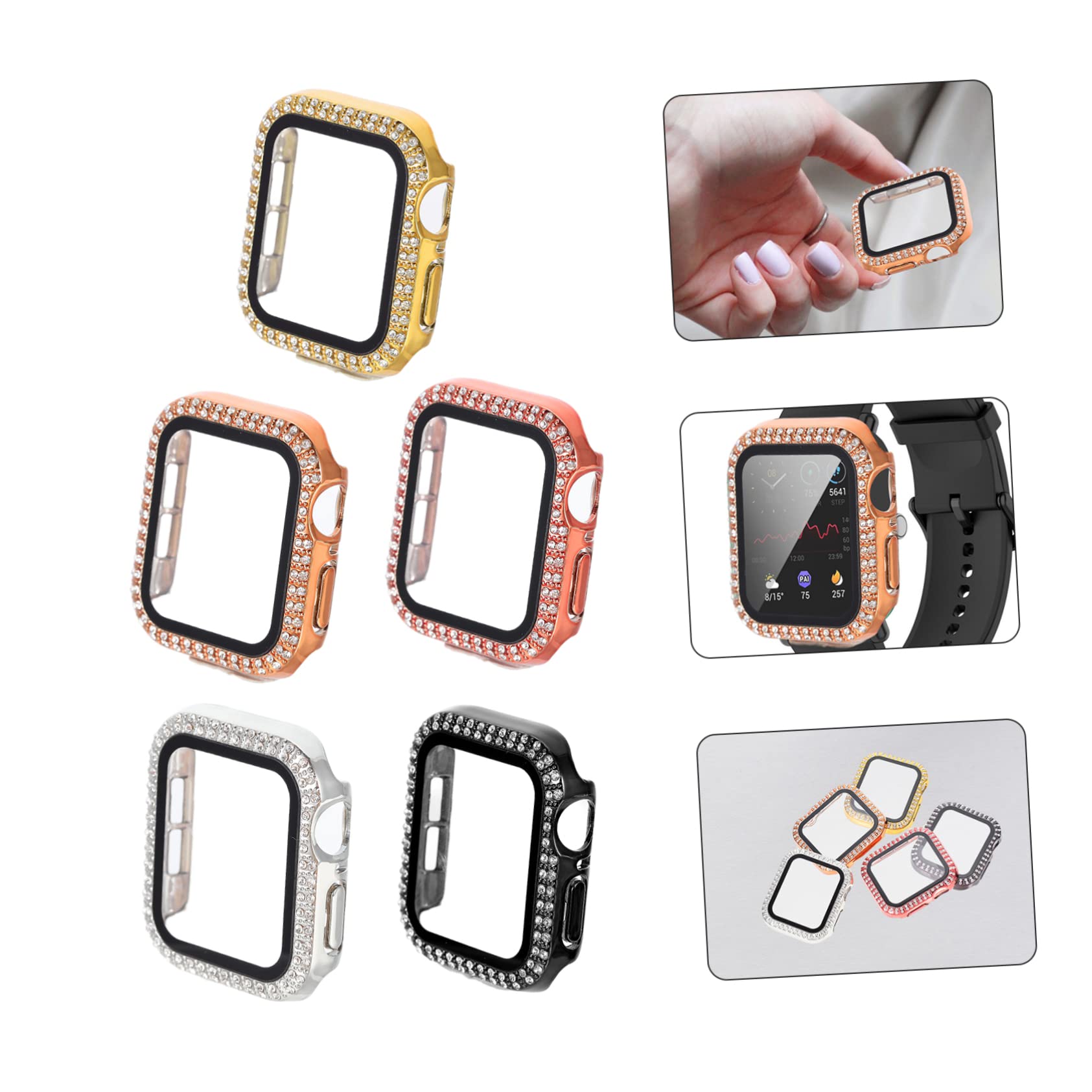 Housoutil Ochrona Ekranu 15 oglądam smartwatche zegarek osłona ochronna Ochrona zegarka Zabezpieczenie zegarka osłona chroniąca smartwatch ochraniacz zegarka inteligentny walizka