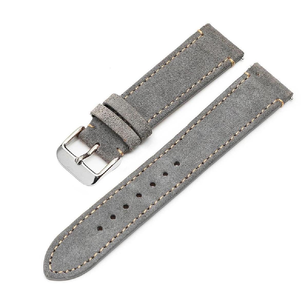 Uhrenarmbänder, Wildleder-Uhrenarmbänder | 18 mm 20 mm 22 mm Rindslederarmband Goldbraunes Uhrenarmband