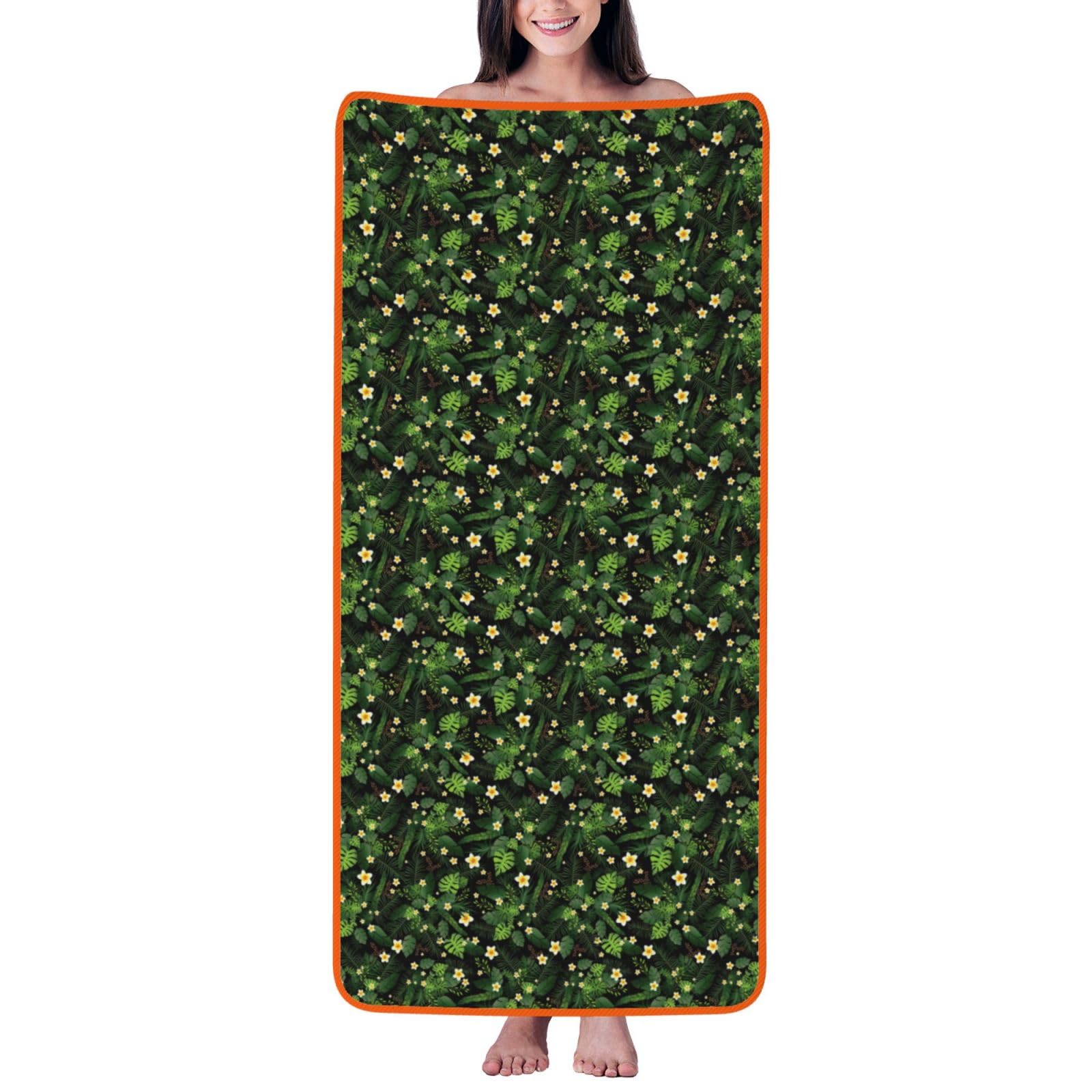JBJGKHLP Hawaiian Print Women Men Couples Coral Velvet Bath Towel Ultra-Soft For Home Bathroom Travel