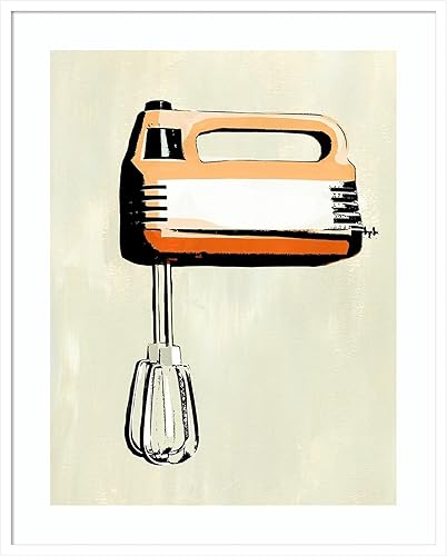 Amanti Art Framed Wall Art Print 41x33 Retro Kitchen Appliance III by Annie Warren, Cuisine Wall Art, Vintage Decor, X-Large Poster Painting Artwork