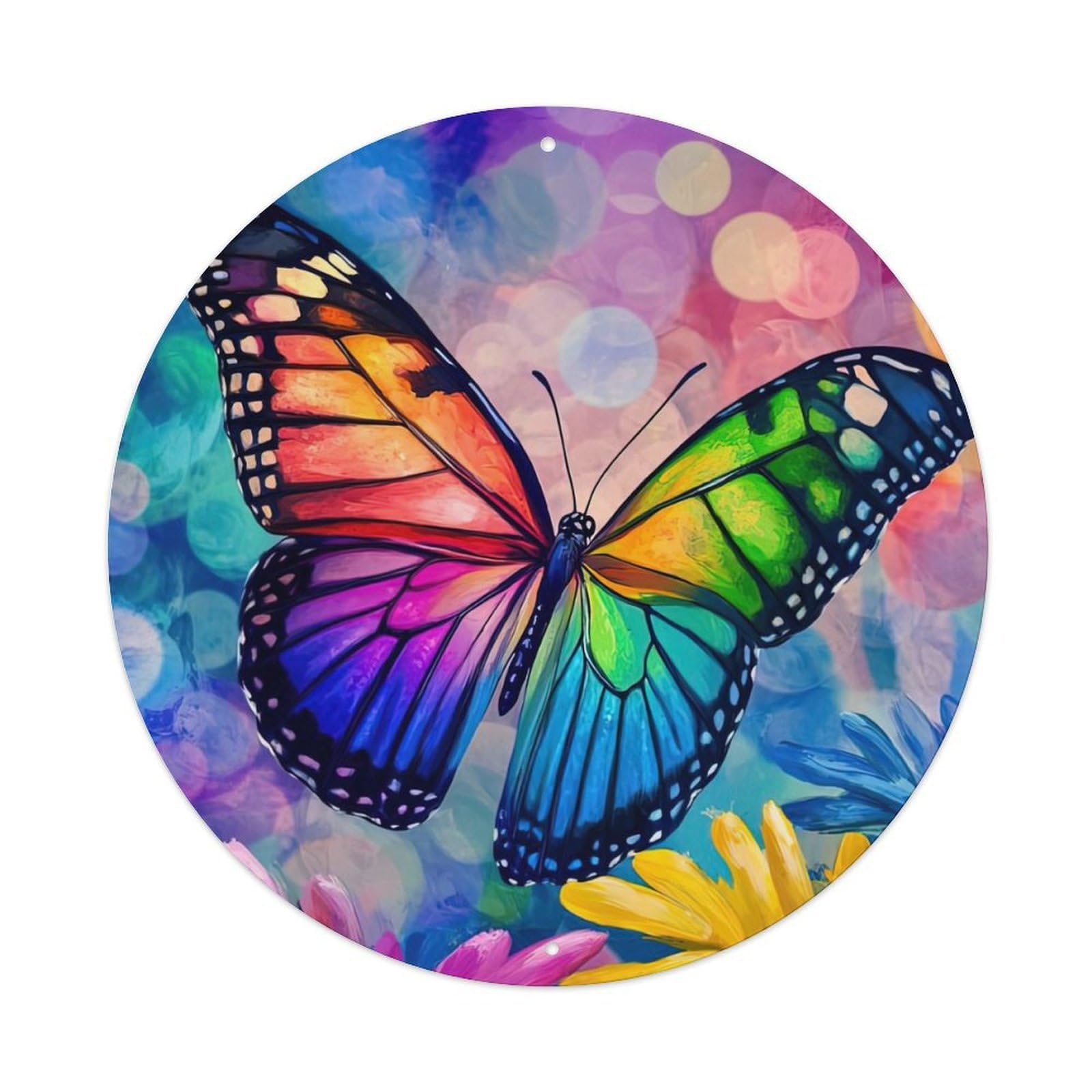 Animal Artwork Honey Butterfly Metal Tin Sign