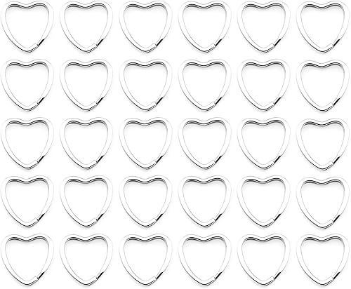 Lind Kitchen - Llaveros de metal con forma de corazón, 30 unidades