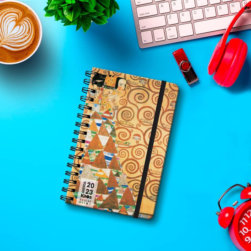 Kaos 2023 Spiral Daily Planner, 12 Months with Planner, Pocket 9 x 14 cm, Easy to Carry, for Home Office University - Image 2