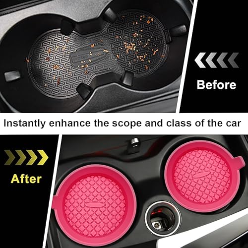 Miniatura 4 de 2 posavasos para automóvil, 2.75 pulgadas de silicona antideslizante, portavasos de silicona para automóvil, tapete universal empotrado para la