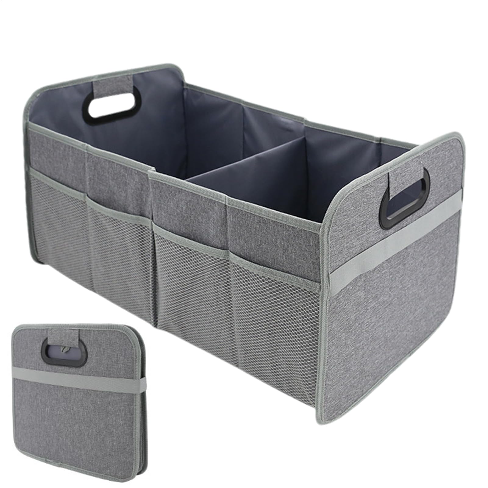Organisateur de coffre SUV pliable noir pour rangement des courses et bouteilles