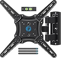 Pipishell PIMF7 Full Motion TV Wall Mount for 26-65" TVs up to 77lbs - Articulating Arms, 17" Extension, Tilt+Swivel, VESA 400x400