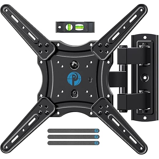 Pipishell Full Motion Wall Mount for 26-60 inch Flat or Curved TVs up to 77 lbs, TV Bracket Wall Mount with Articulating Arms, Extension, Tilt, Swivel, Leveling, Max VESA 400x400mm, PIMF7