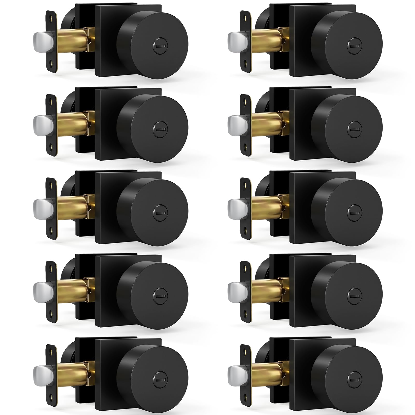 HOSOM Matte Black Door Knobs with Lock & Key -19
