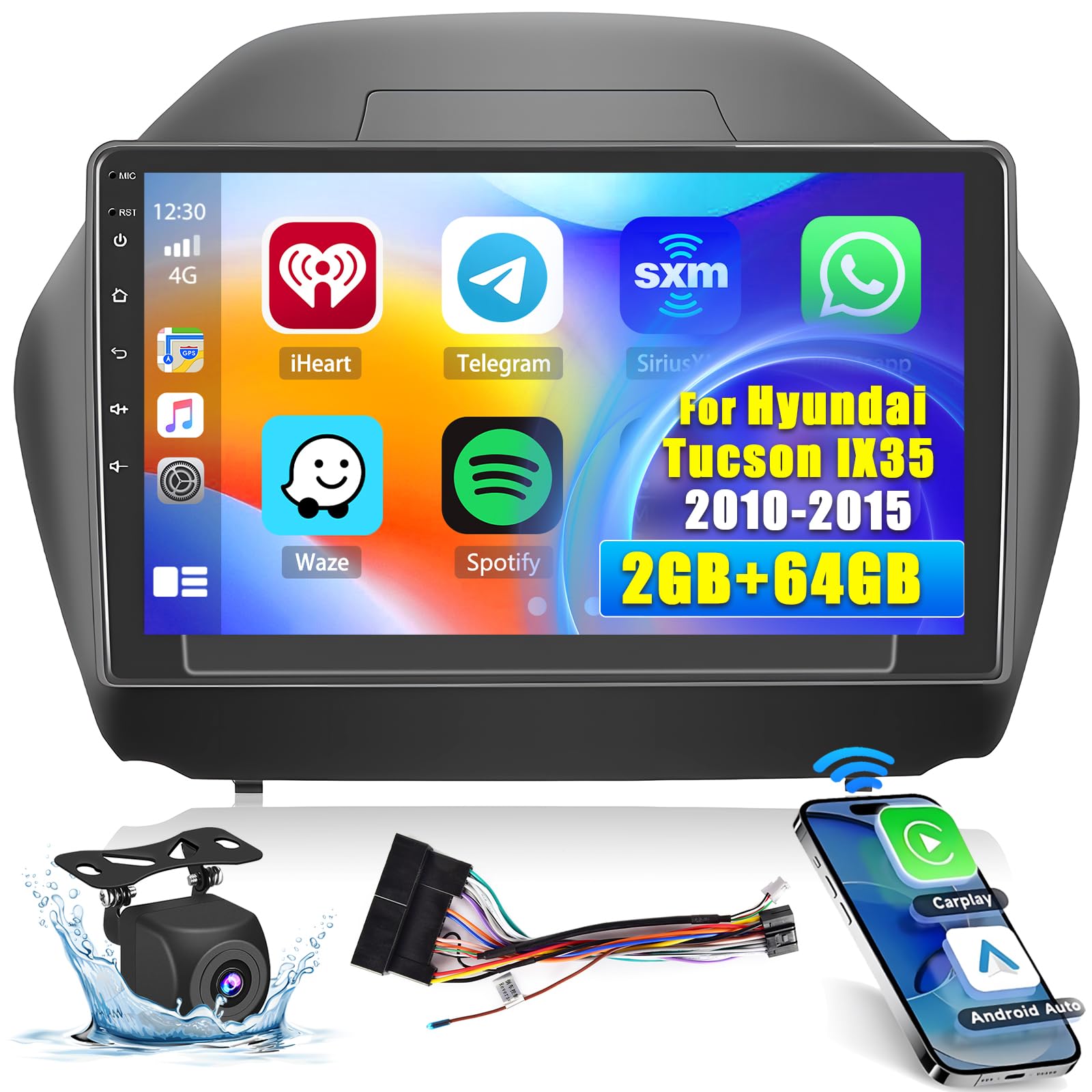 2+32G Android Car Stereo Para Hyundai Tucson 2015-2019 Com Apple
