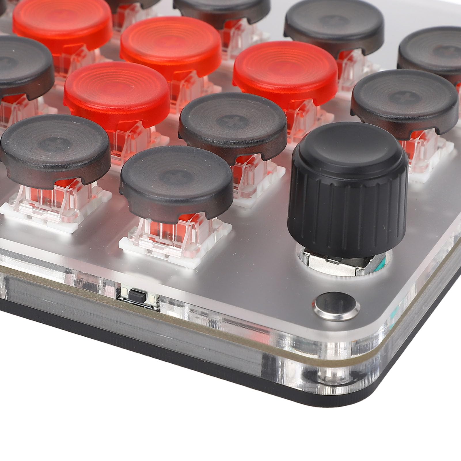 Tyenaza One Handed Macro Mechanical Keyboard 21 Keys 1 Knob USB C BT Connection Red Switch Portable Professional Gaming Keypad