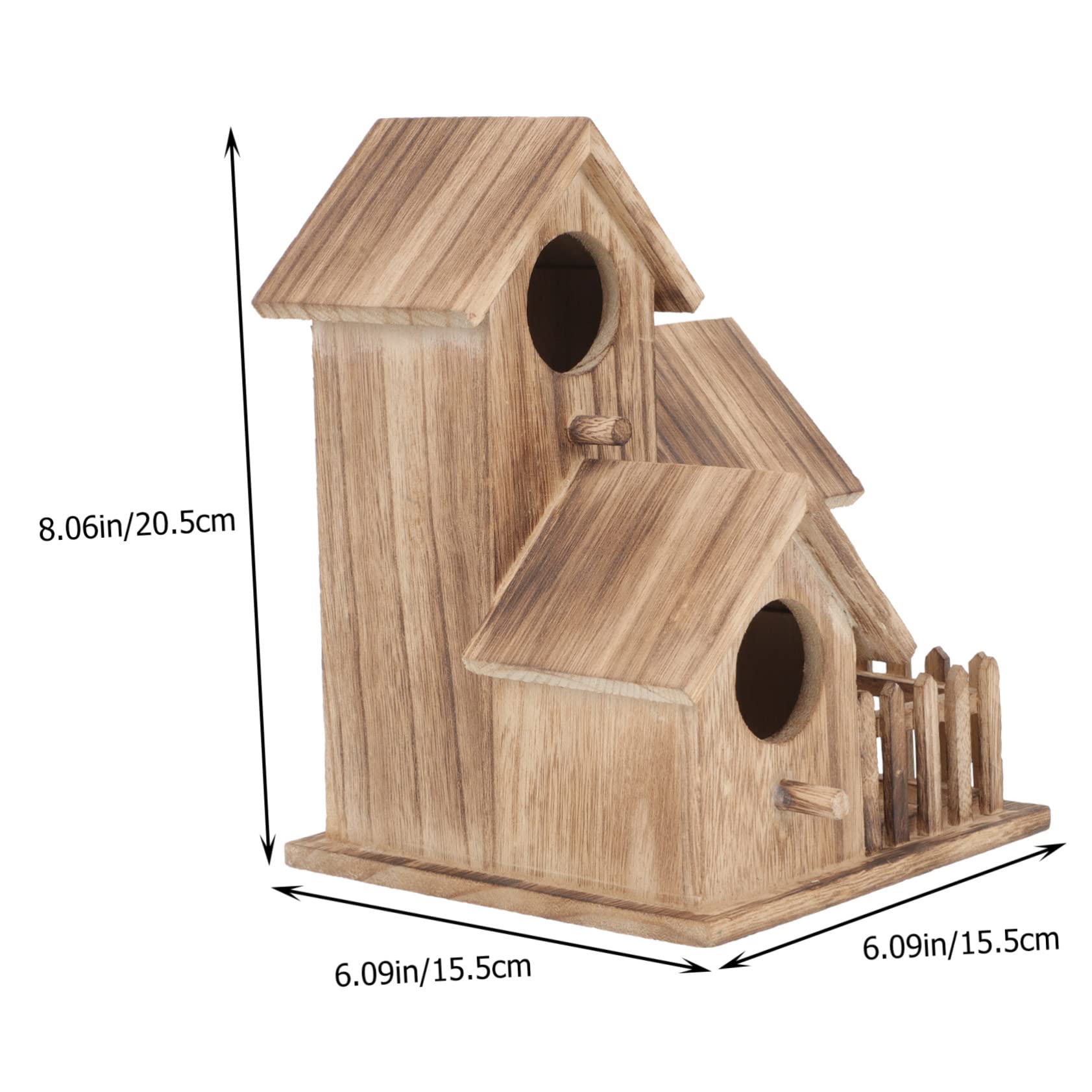 Milisten Villa Nido de Pájaro Comedero Independiente para Pájaros Caseta de Madera para Cría de Aves para Jardín Nido de Madera Artículos para Periquitos