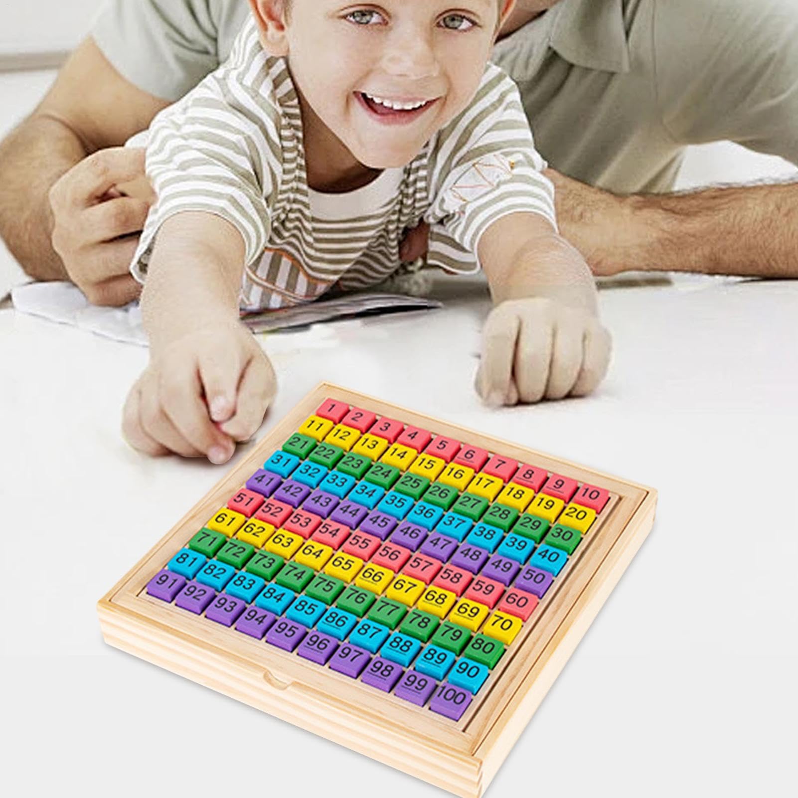 Tableau de chiffres à compter avec perles lumineuses, centaines de chiffres, design compact, exercice pratique d'arithmétique