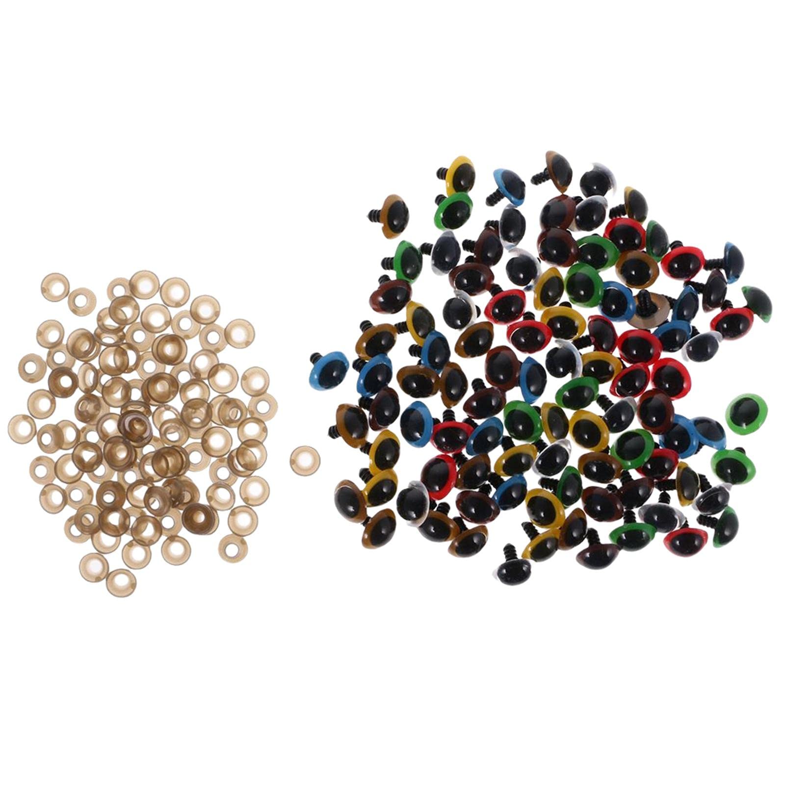 100 Pieces Mixed Color Plastic Safety Eyes with Washers for Doll Making 20Mm-image-22