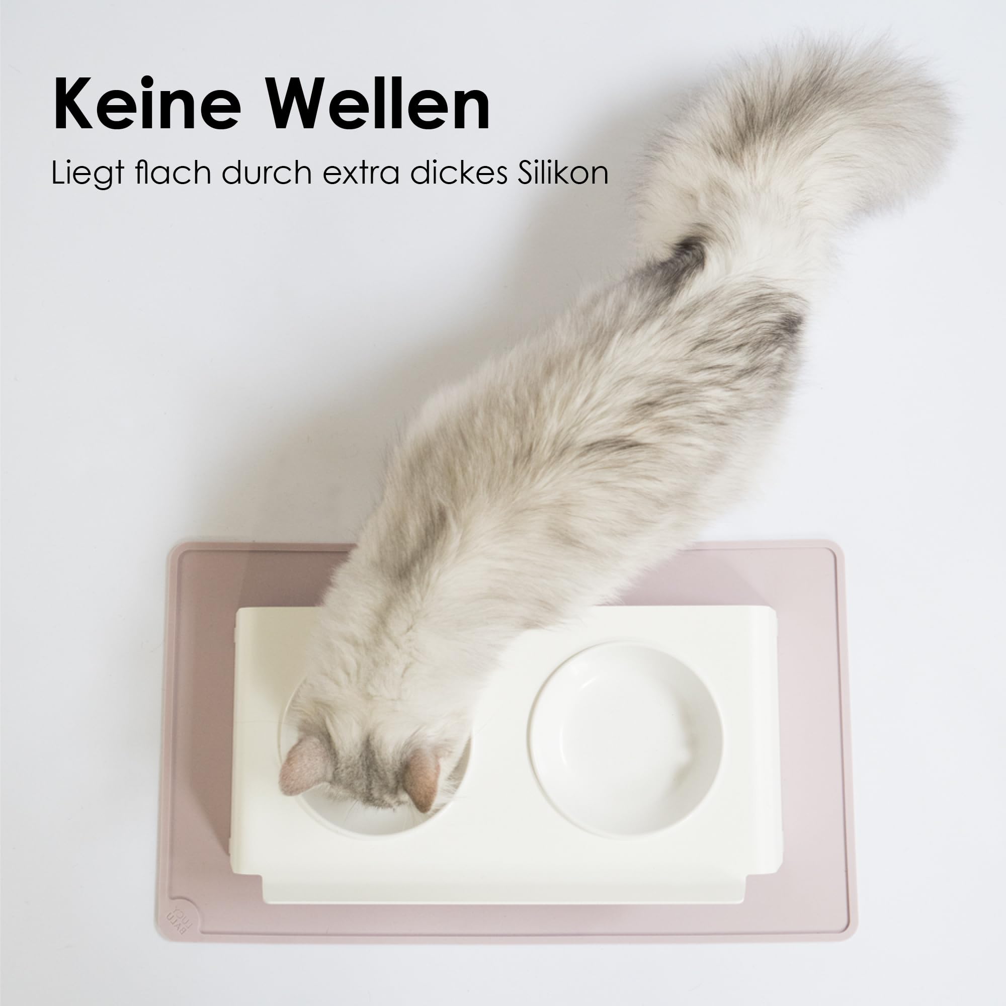 3er Set Napfunterlage Silikon 27x27cm Fr Katzen & Hunde  Rutschfest,  Wasserdicht, Erhhter Rand, Futtermatte