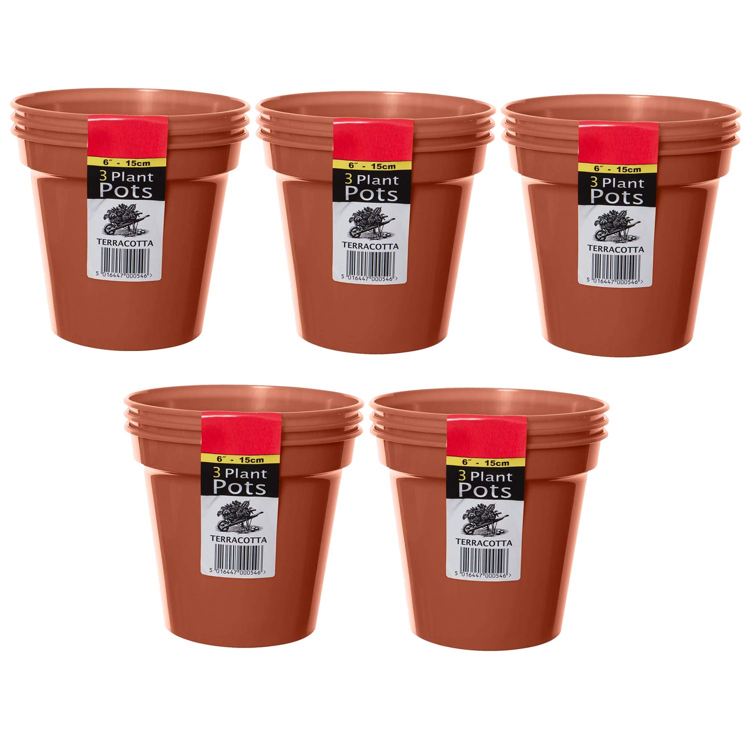 ACCURATE Garden Pot (Set of 3) Ideal for cultivation of cuttings or pricking out-Terracotta COLOUR- Size (6INCH/15CM) (5)