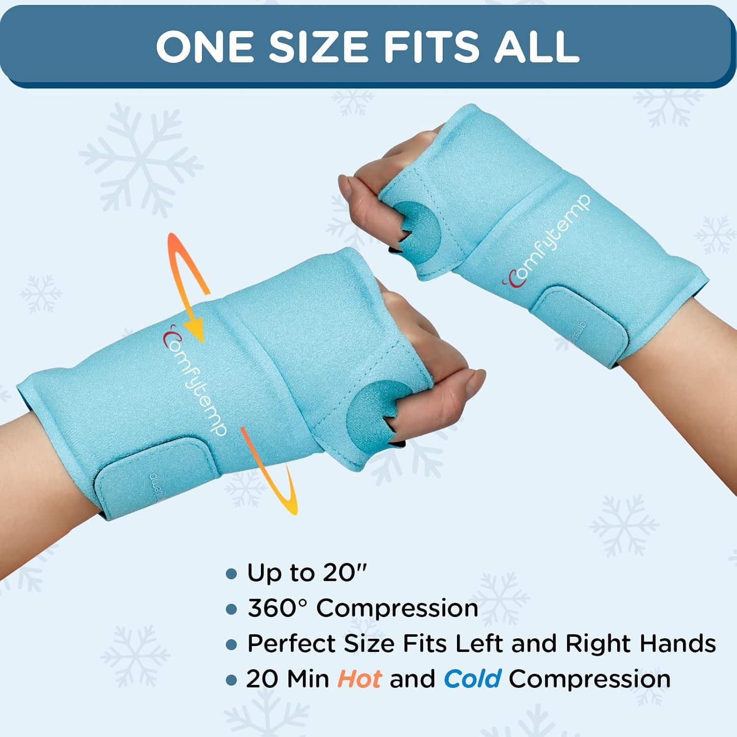 Comfytemp Wrist Ice Pack Wrap for Carpal Tunnel Relief 2 Pack and Ice Pack for Back Pain Relief Bundles