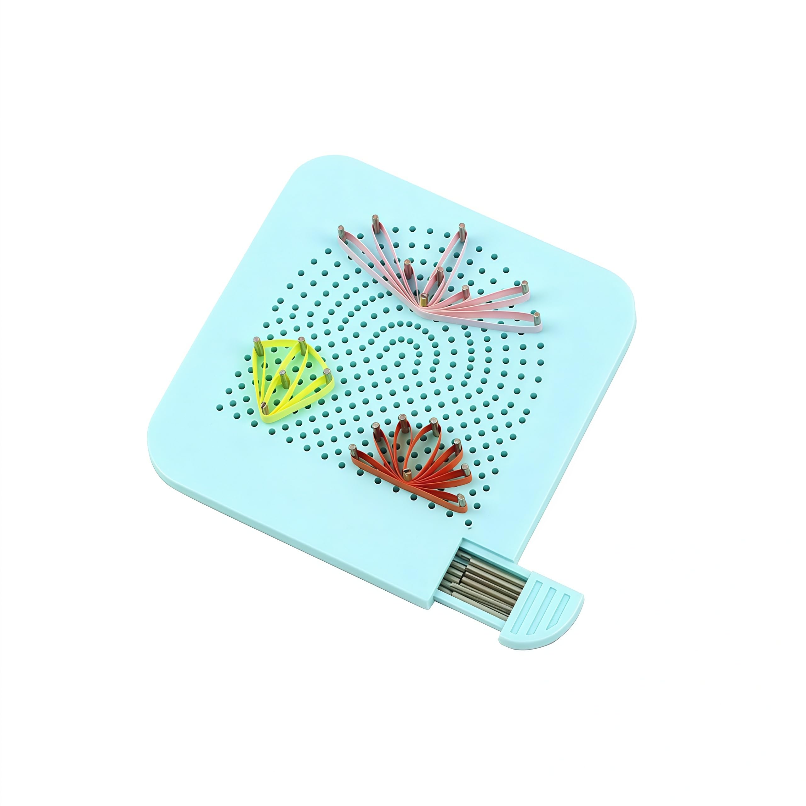 Paper Quilling Tool Board with Pins Storage Box Quilling Knitting Board Grid Guide for Making Paper Strips Folding Crafting