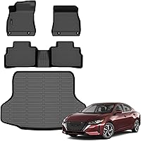 AUXKO All-Weather TPE Floor Mats & Cargo Liner for Nissan Sentra 2020-2025 - Custom Fit, Odorless, Anti-Slip Protection