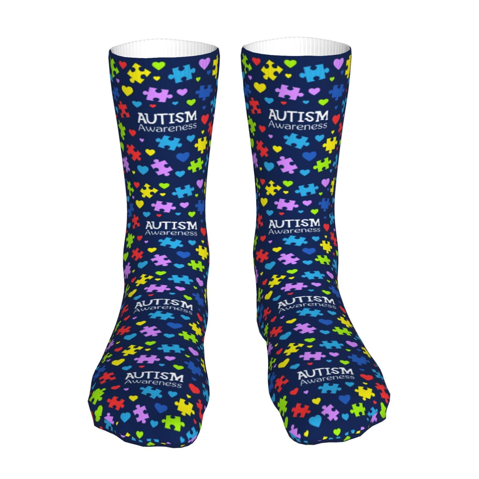 QZXHHD Autism Autistic Awareness Mid Tube Calf Socks Fashion Casual Sports Stockings For Man Women