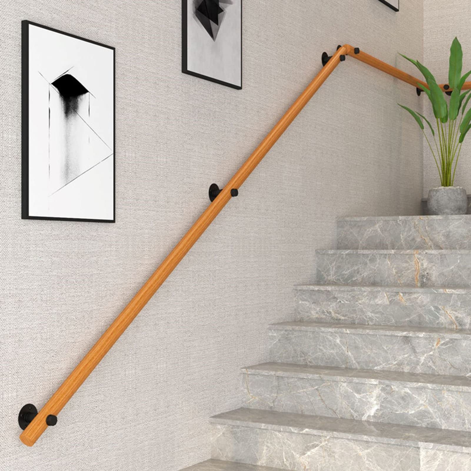 Rampe d'escalier en bois antidérapante pour la sécurité des aînés