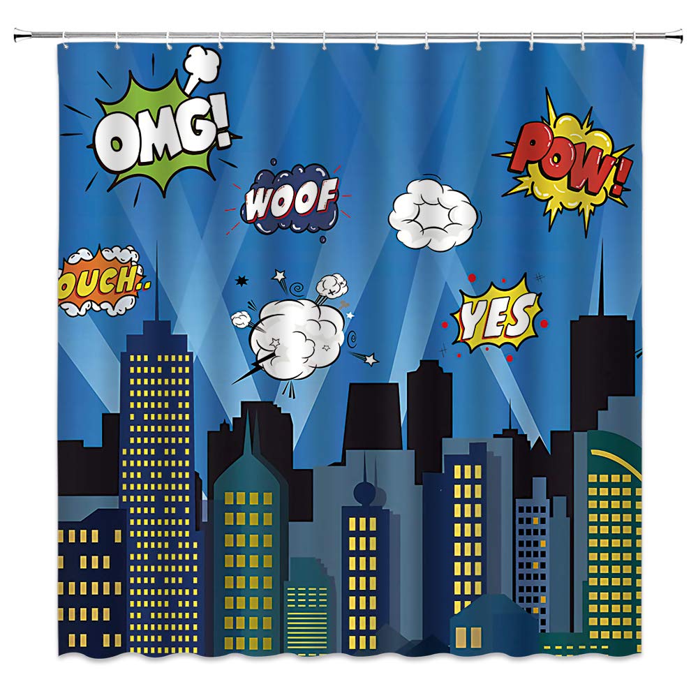 Comic Shower Curtains Curtains & Drapes 2023