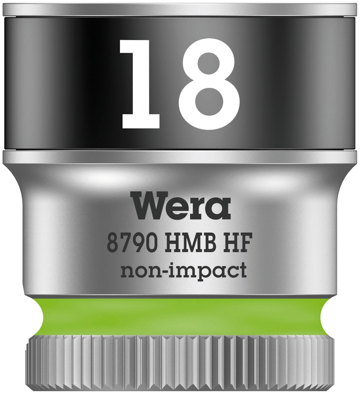 Wera 05003752001 8790 Hmb Holding Function Zyklop Socket Drive, Lime Green, 3/8-Inch x 29 mm, Size 18