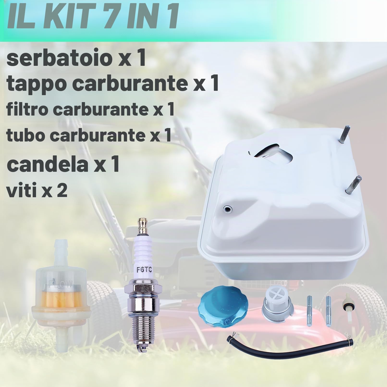 Kit Serbatoio per Honda GX390 GX340 GX270 GX240, ADEFOL Serbatoio Benzina + Tappo Serbatoio + Candela + Filtro Benzina + Tubo Benzina 8HP 9HP 11HP 13HP 16HP Motore Ricambio