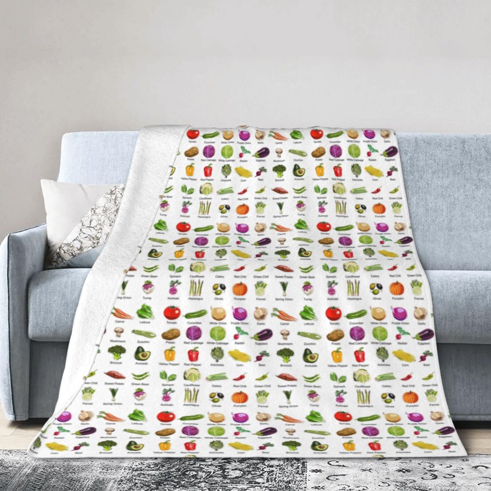 Introduction Of Various Vegetables Ultra-Soft Micro Fleece Blanket Air Conditioning Blanket Cover Blanket Warm Blanket