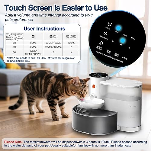 Miniatura 4 de Smart Pet - Fuente de agua para mascotas, dispensador automático de agua de gran capacidad, sin filtro, fuente de agua inalámbrica para gatos y
