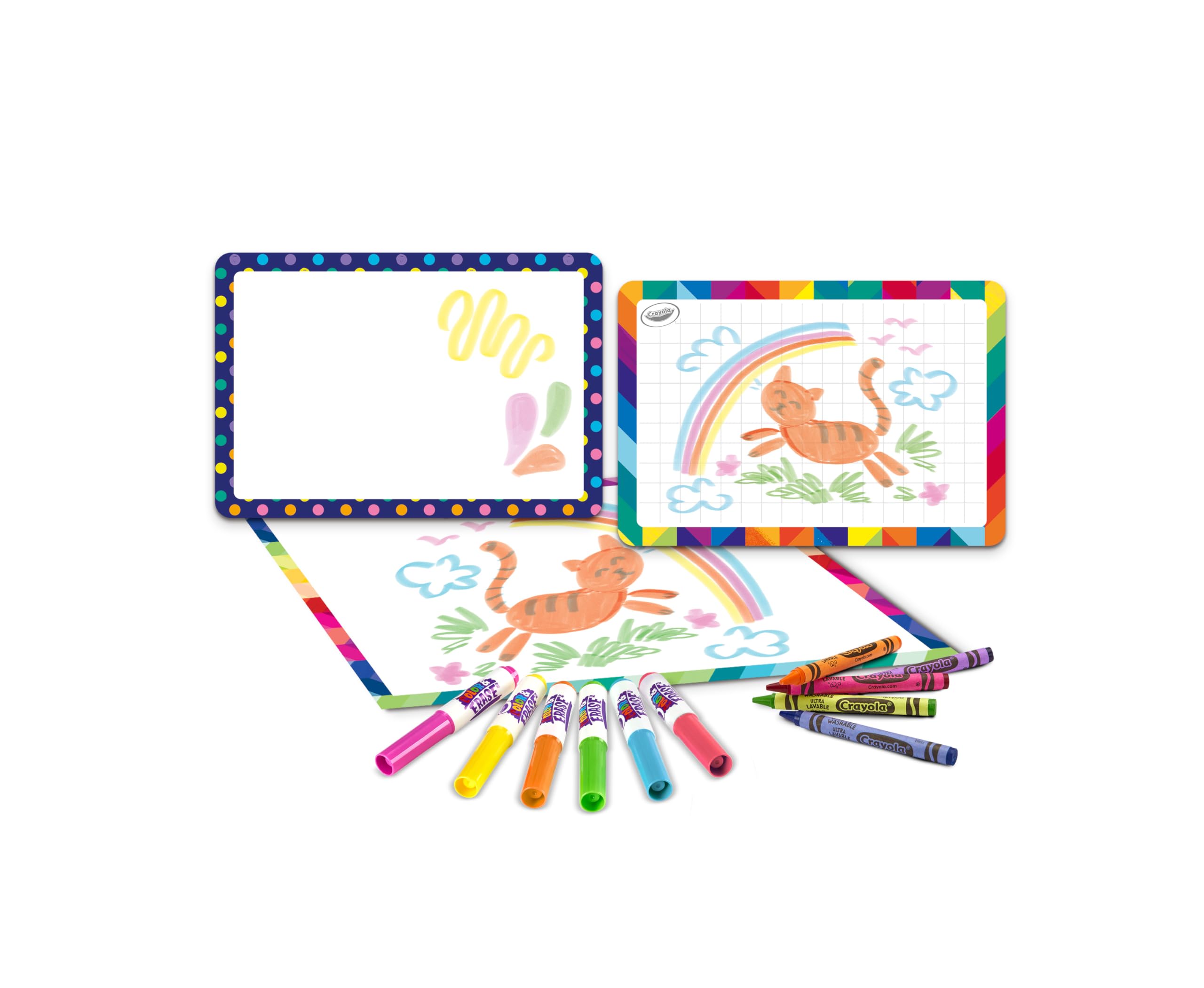 CRAYOLA - Zestaw do malowania, edukacyjne i kreatywne zajęcie dla dzieci z flamastrami i kredkami świecowymi, od 5 lat, 04-2947