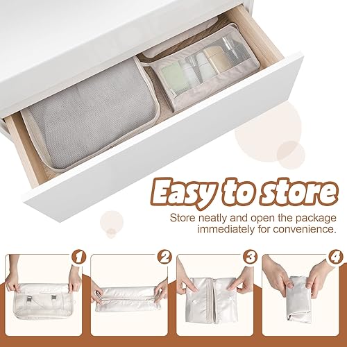 Miniatura 6 de Juego de 16 cubos organizadores de equipaje, bolsas organizadoras de equipaje para maletas de viaje, cubos de equipaje con bolsa de aseo y bolsa