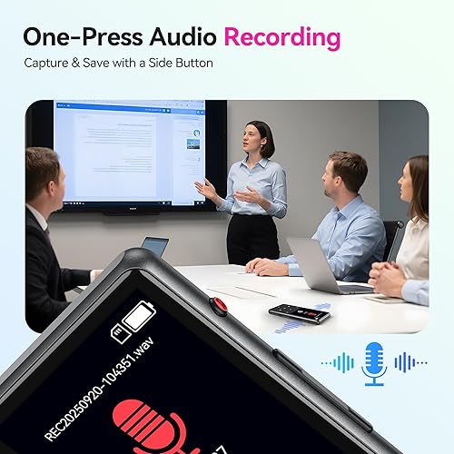 Miniatura 4 de AGPTEK Reproductor MP3 de 128 GB con Bluetooth 5.4, M6 2.4 pulgadas reproductor de música con grabación de un solo clic, altavoz integrado y radio