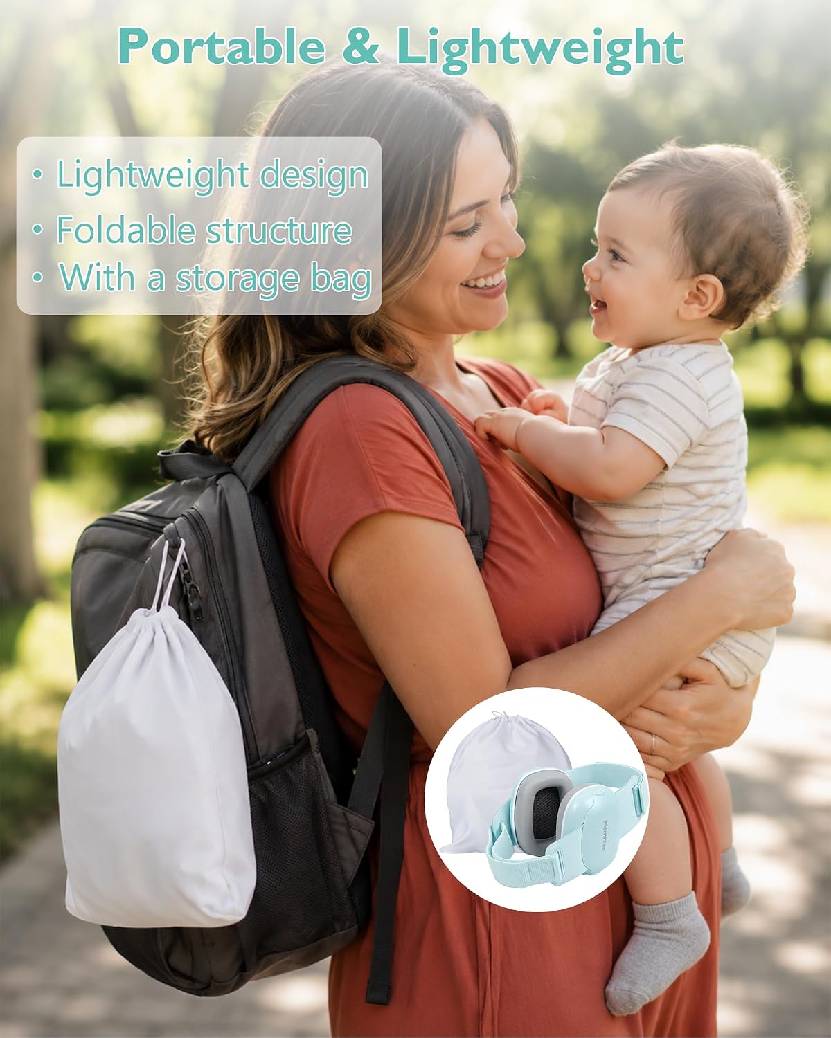 2-in-1 Baby Ear Muffs, Ear Protection Headphones, Comfort, Adjustable Headband & Noise Reduction for Airplane Travel
