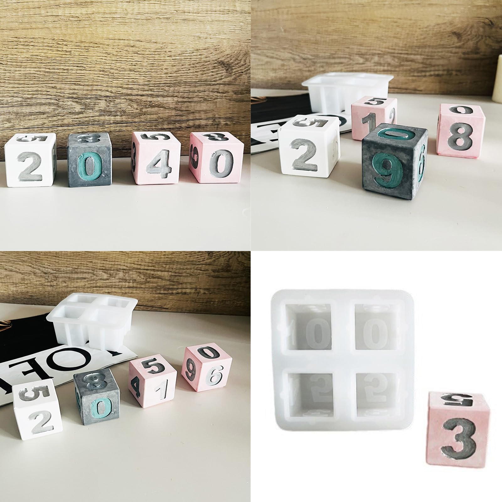 Number Cube Silicone Molds Epoxy Resin Silicone Molds For Making Block Calendar Dices Soap Home Decoration