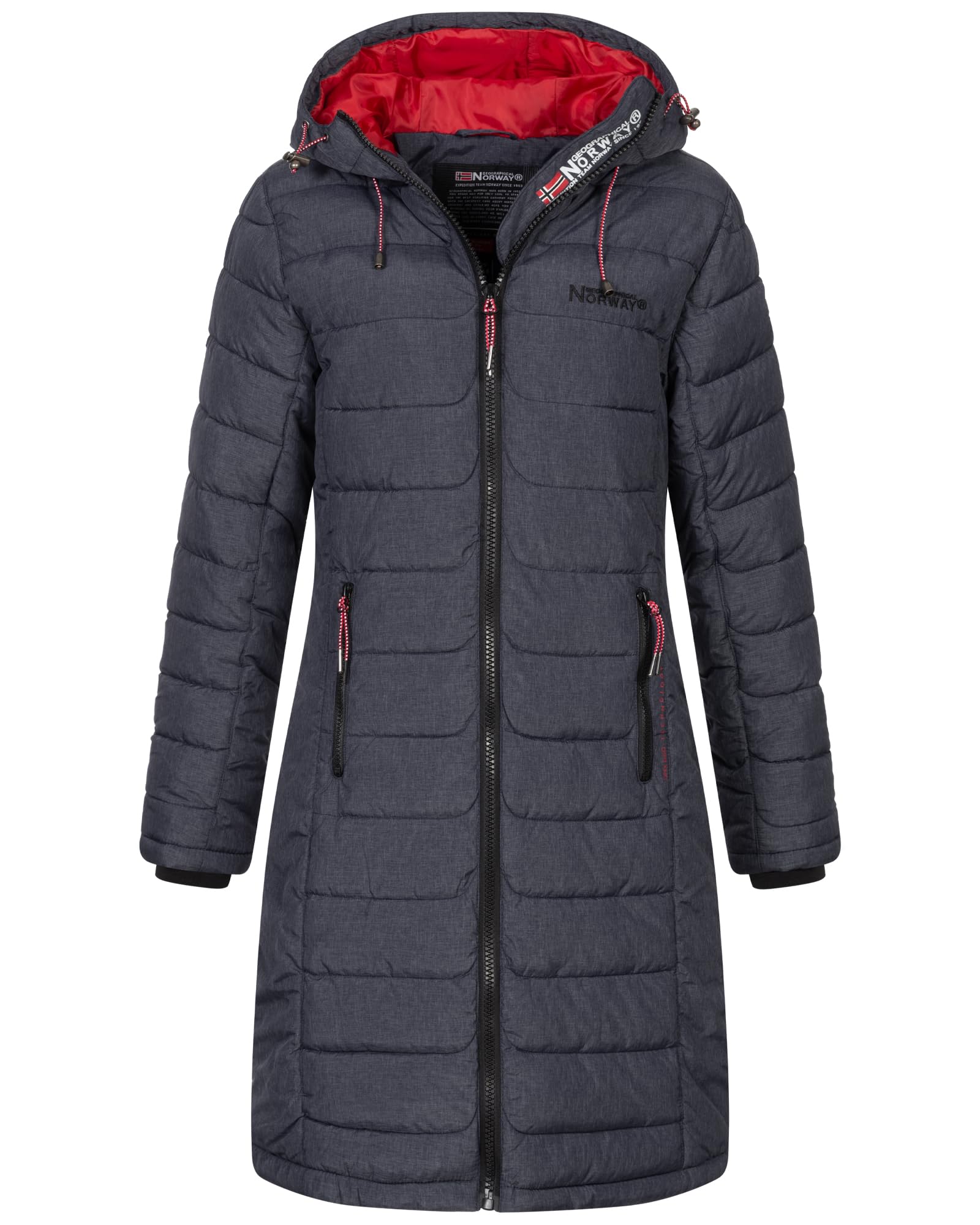 Geographical Norway Damen Winter Jacke Stepp Mantel Lange Steppjacke Wintermantel parka FVS Production H-H