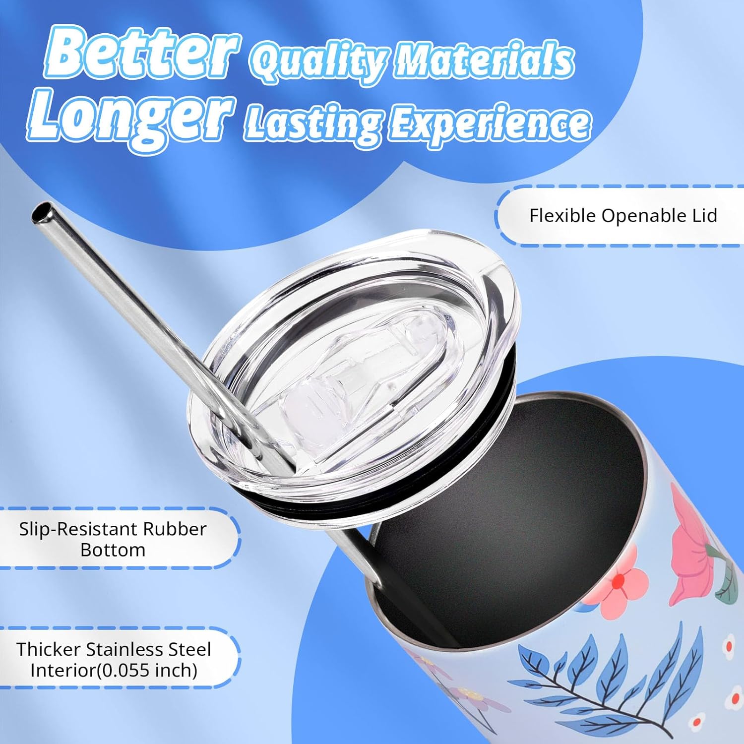 HTVRONT Sublimation Tumblers 12 PCS - 20 OZ Sublimation Tumbler Blanks with Sublimation Paper/Shrink Wrap Films/Heat Tape/Straws/Straw Brush - Sublimation Blanks Products for Gift/DIY Craft